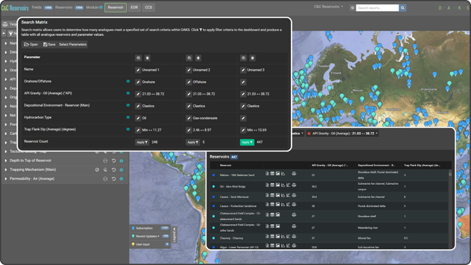 New DAKS Analogue Search Matrix tool with search results